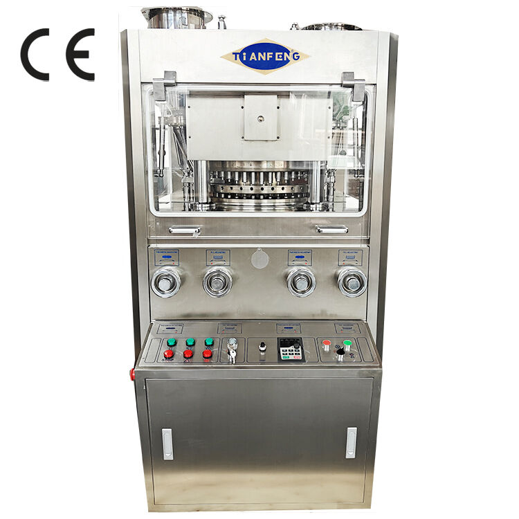 Pharmaceutical Pill Press with 30 kN Maximum Compression Force, 20,000 Tablets per Hour, and PLC Control with Touch Screen